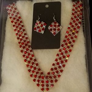 Swarovski crystal necklace and earrings